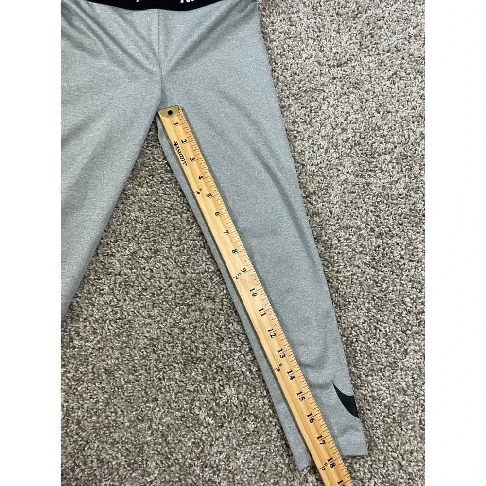 Nike‎ Dri-FIT Leggings Kids 6X Gray Excellent Logo Waistband Tights B293-042
